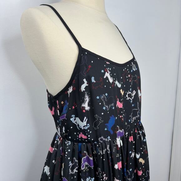 Erin Fetherston For Target Dress Multicolor Rabbit Novelty Fit and Flare Size 9 - Picture 7 of 16